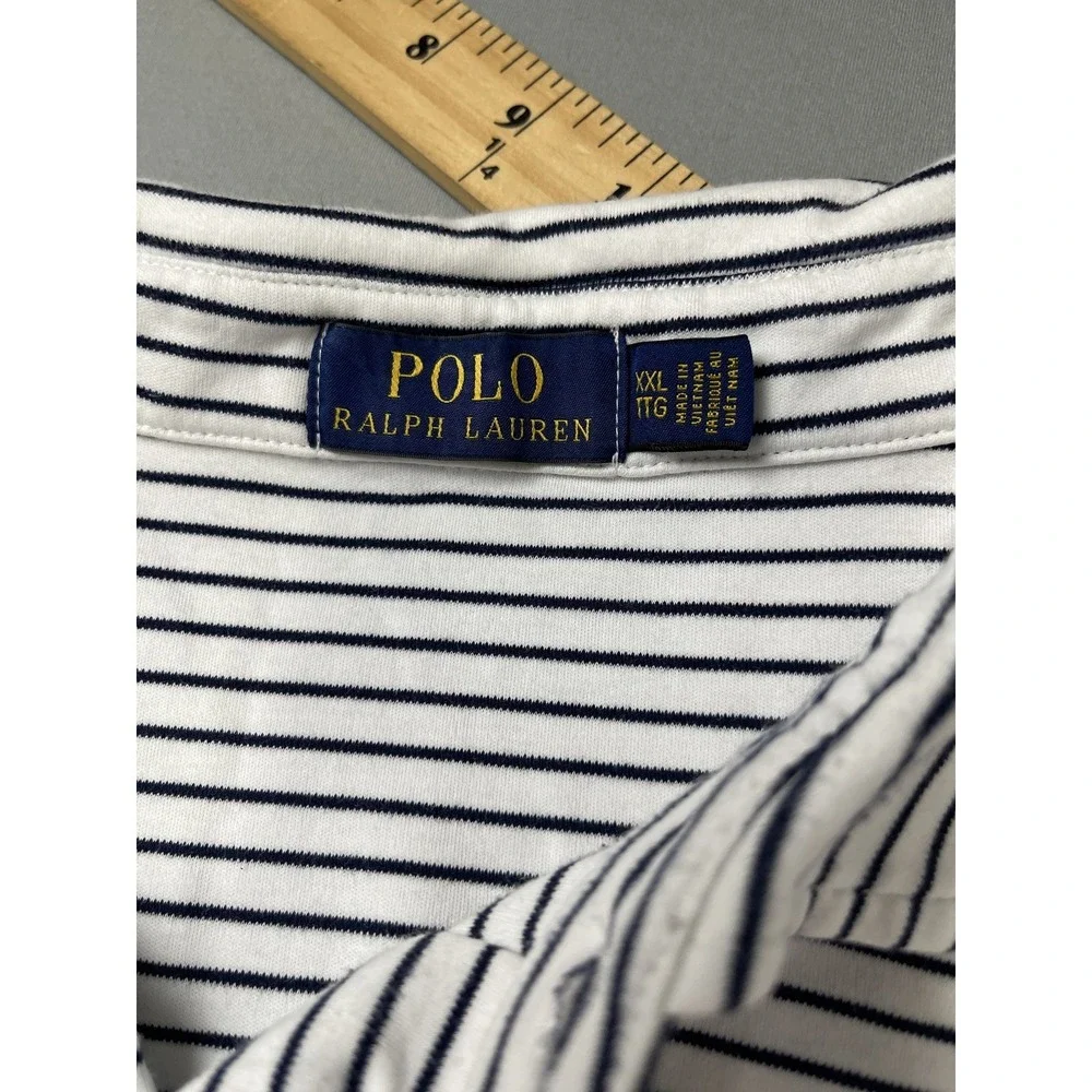 Polo Ralph Lauren Mens Polo Shirt XXL‎ Striped Preppy Golf Old Money Nautical